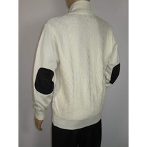 Men's Fancy European Sweater Jacket By Silversilk Fashionable 11007 Cream image 10