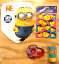 Lot of Assorted Stickers Minions Smileys Cars and Spritz Washi Tape - New - £9.78 GBP