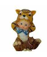 Cat Kitten figurine vtg kitty sculpture gift boy tiger costume teddy bea... - $24.70