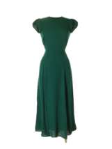 NWT Reformation Gavin in Emerald Green Cutout Back Side Slit Crepe Midi Dress 0 - £148.76 GBP