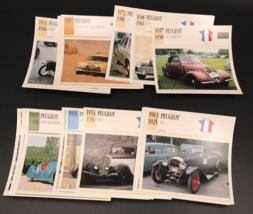 17 1990s VTG Peugeot France Atlas Editions Classic Cars Info Spec Cards Prints - £7.49 GBP
