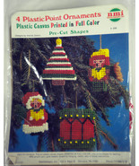 Vtg Plastic Point Christmas Kit  Makes 4 Ornaments NMI Needlemagic Drum ... - £10.44 GBP