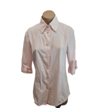 FINE GARMENTS BELL Pink Cotton Shirt with 3/4 Ruffle Edged Sleeves - Size 8 - $75.00
