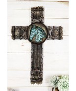Rustic Western Lucky Horseshoes Turquoise Horse Barbed Wires Wall Cross ... - $54.80 CAD