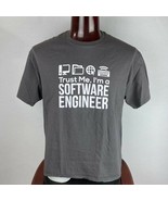 Hanes Mens XL Dark Gray White Trust Me I&#39;m A Software Engineer T Shirt - $24.29