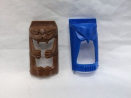 (2) Vintage 1960s Tribal Mask Plastic Toys 1 3/4&quot; #5 And #9 - $29.69