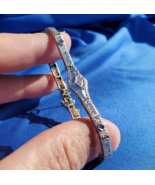 Earth mined Diamond Deco Bracelet 14K Gold Vintage Estate French cut Sap... - $52,058.13 MXN