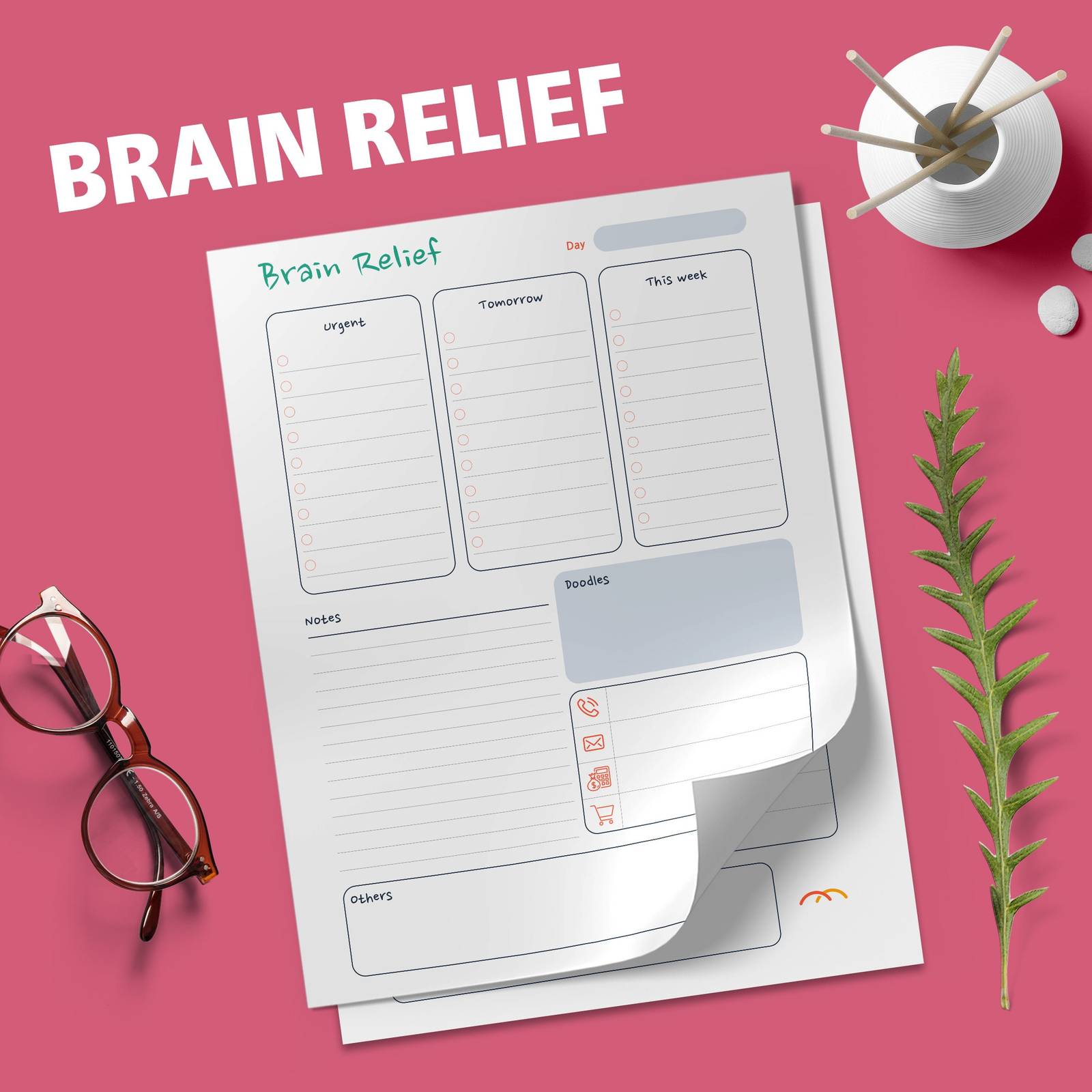 Brain Relief, Brain Dump, Thought Organizer, Clear Your Mind, Stop think... - $1.99