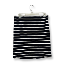 Banana Republic Womens Straight Skirt Mini Black White Stripe Stretch Zip 4 - £10.43 GBP