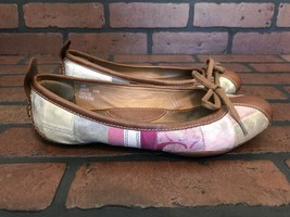 Coach Jenilee Flats Multi-colored With Brown Leather Detailing/Trim Size... - $29.06