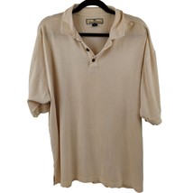 Tommy Bahama Polo Mens XL Silk Cotton Short Sleeve Lightweight Ribbed Cream - £19.46 GBP