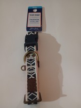 Top Paw EC Navy &amp; White Small Dog Collar 10-14&quot; - £7.06 GBP