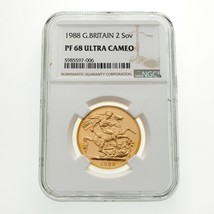 1988 Great Britain 2 Sovereign Gold Coin Graded by NGC as PF68 Ultra Cameo - £1,284.76 GBP