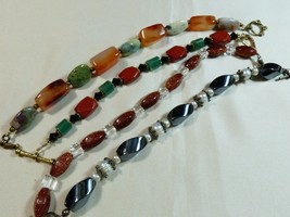 Lot of 4 Multi Color Genuine Gemstone Pearls beads link  Bracelets - £35.20 GBP