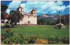 Postcard Mission Santa Barbara Queen Of The Missions Santa Barbara California - $3.95