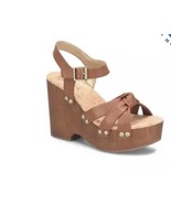 KORKS  Buckle Faux Leather Block Heel dark tan sz 11 NEW - $173.86 CAD