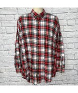 Vintage Members Only Long Sleeve Plaid Flannel Shirt Size XL Tall Red Wh... - £19.57 GBP