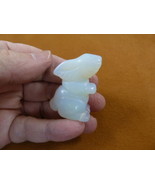 Y-BUN-ST-575 little white Opalite BUNNY RABBIT HARE gemstone carving FIG... - £10.95 GBP