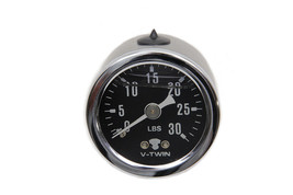 Oil Pressure Gauge Harley Honda Custom Chopper 1-3/8&quot; Dia. 0-30 psi Oil-Filled - £23.67 GBP