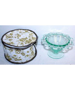 Antique Green Depression Footed Scalloped Edge Candy-Nut Dish Compote 6.5&quot;W - $14.99