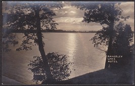 Rangely, Maine RPPC 1920s - View of Sunset at Rangely Lake Hotel Postcard - £9.61 GBP