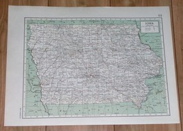 1944 Vintage Wwii Map Of Iowa Des Moines / Verso Indiana Indianapolis - £14.14 GBP