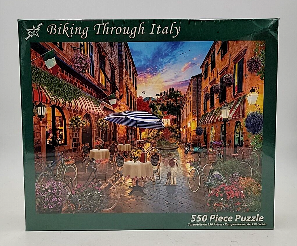 Primary image for Vermont Christmas Company Biking Through Italy 550 Piece Jigsaw Puzzle By David 