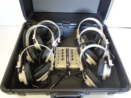 Califone Listening Station, 12-18AV-PY JackBox, 6 2924AV-P Headphones, Case - $697.79 MXN
