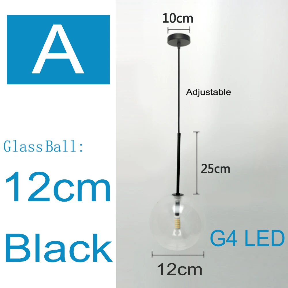 Pendant Lamp  Clear Gl Pendant Lights Gl Ball Vintage Hanging Lamp for Loft Kit - £165.82 GBP