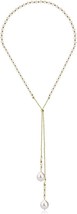 Gold Necklace for Women, Freshwater Pearl Necklace, Dainty Gold Layered Back - £38.33 GBP