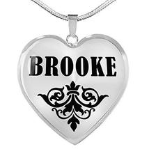 Brooke v01 - Heart Pendant Luxury Necklace Personalized Name Gifts - £32.08 GBP