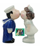 Sailor Kissing Nurse Salt And Pepper Shakers Set Ceramic Figurines Party... - $23.13 CAD