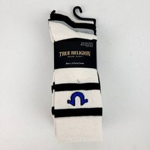 True Religion Mens 5 Pack Crews Size 8-12.5 LOGO Blue Black Grey - £18.00 GBP