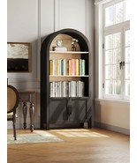 Black Mid-Century Modern Arched Bookcase with Storage - $5,310.70 MXN