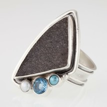 AKR The Dreamer Quartz Druzy Sterling Silver Ring Sz 9 - $246.51