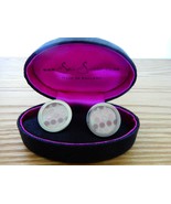 Sonia Spencer Cufflinks handmade England original case pink polka dot - $15.00