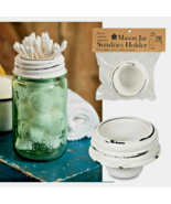 Mason jar storage Lid in rustic white metal - $25.97 CAD
