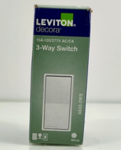 Leviton S12-5603-2WS White 15 Amp Residential Grade Decora 3-Way AC Quiet Switch - £7.52 GBP