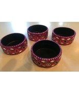 SET OF 4 ADORABLE JEWELED TEA LIGHT HOLDERS 1.75" in diameter Great Condition