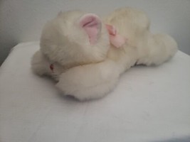 1980 Gund Twinkles White Kitten Cat Plush Stuffed Animal Pink Bow Rattle Bell - £19.39 GBP