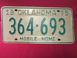 LICENSE PLATE Mobile Home Tag 1975 OKLAHOMA 364 693 [Y124 - $13.44