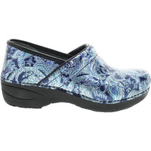 Dansko Womens XP 2.0 Paisley Clog Sz 37/7 Blue Patent Leather Shoes Comfort EXC - £39.92 GBP