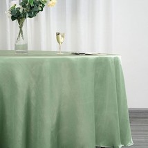 Sage Green 108&quot;&quot; Round Satin Tablecloth Wedding Party Home Kitchen Tabletop Sale - £14.23 GBP