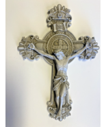 Saint Benedict 10.50&quot; Stone Crucifix,  New #AB-135 - €51,41 EUR