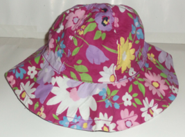 Excellent Girls Baby Gap Floral Print Bucket Hat W/ Chin Strap Size 12-18M - £12.70 GBP