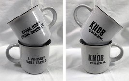 2 New Knob Creek Bourbon Whiskey Ceramic Coffee Mugs White Work Hard Well Earned - £22.25 GBP