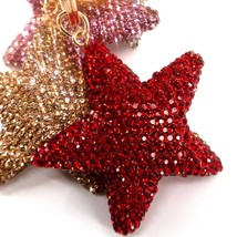 Bling Crystal Rhinestone Star Keychain Bag Charm Red - $283.25 MXN