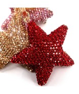 Bling Crystal Rhinestone Star Keychain Bag Charm Red - $14.85