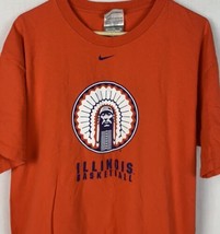 Vintage Nike T Shirt Center Swoosh Illinois Fighting Illini NCAA Men’s Large - £19.74 GBP