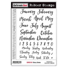 Darkroom Door Rubber Stamp Set Diary Dates Calendar Journal Month Day To... - £21.93 GBP